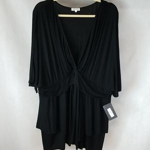 KIYONNA Promenade Top Black size 3 NWT